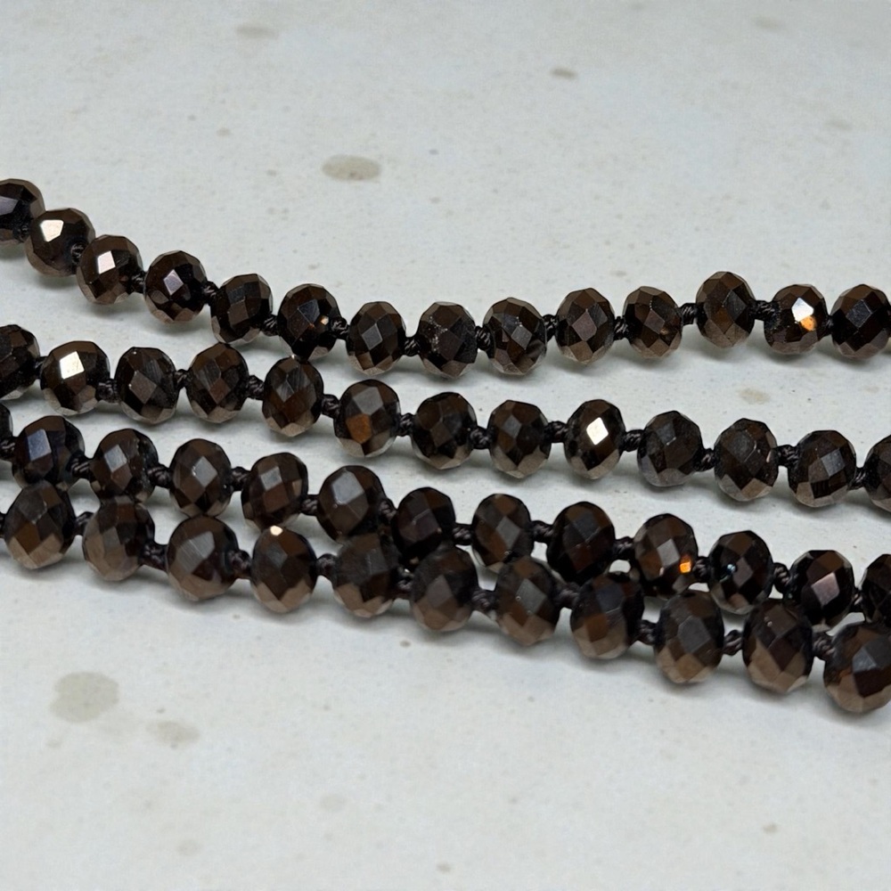 Brown faceted Bead Necklace - Picture 2 of 2